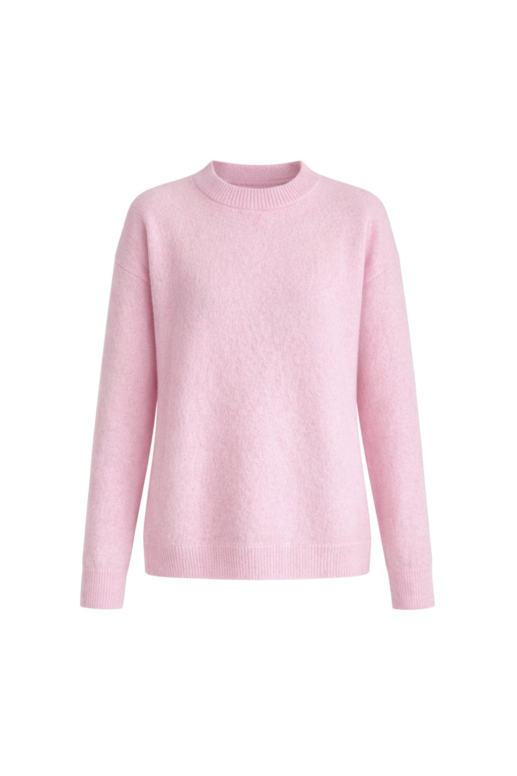 Crew Neck Pink Basic Sweater