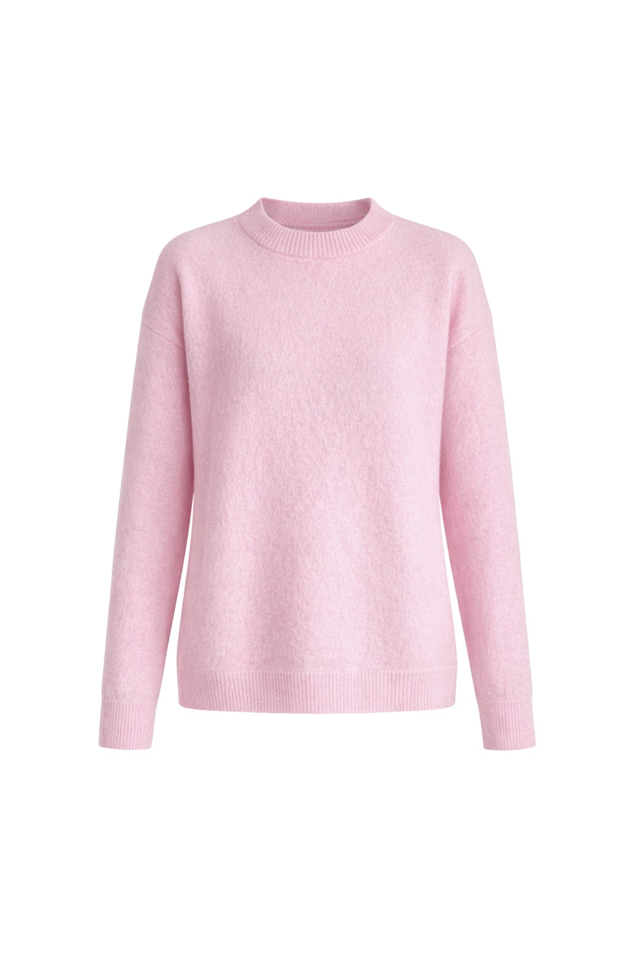 Crew Neck Pink Basic Sweater
