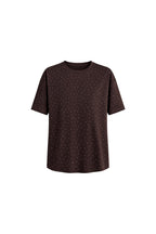 Crew Neck Stone Detail Brown T-Shirt