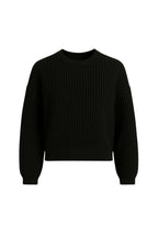 Knit Detail Basic Black Knit Sweater