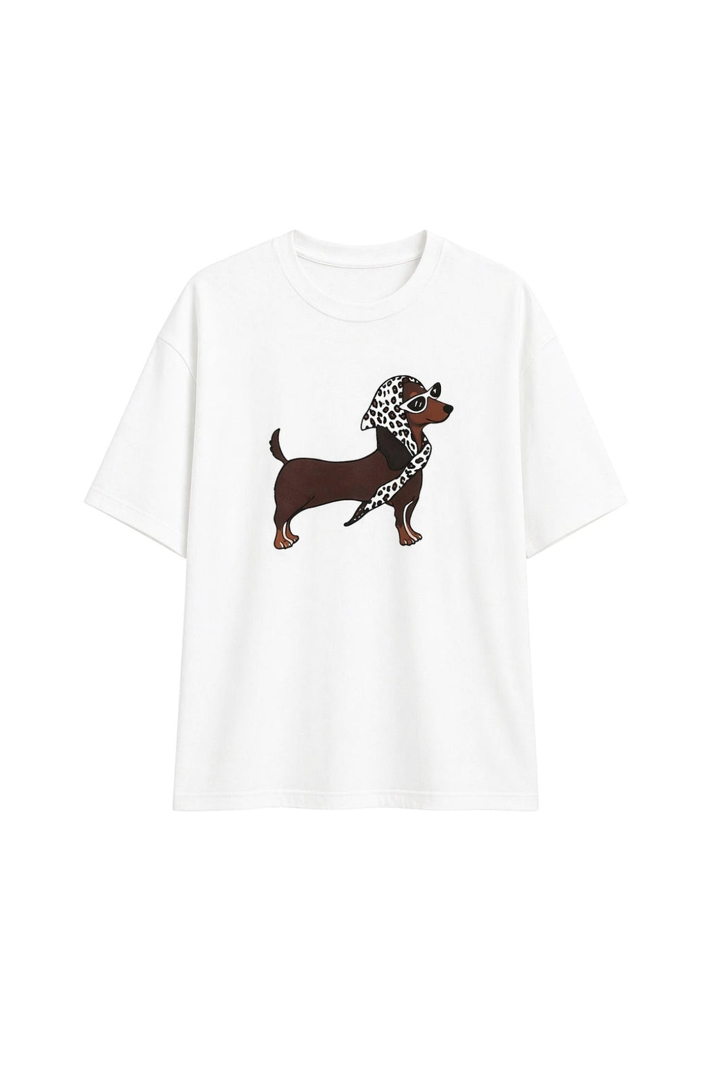 Dog Print White T-Shirt