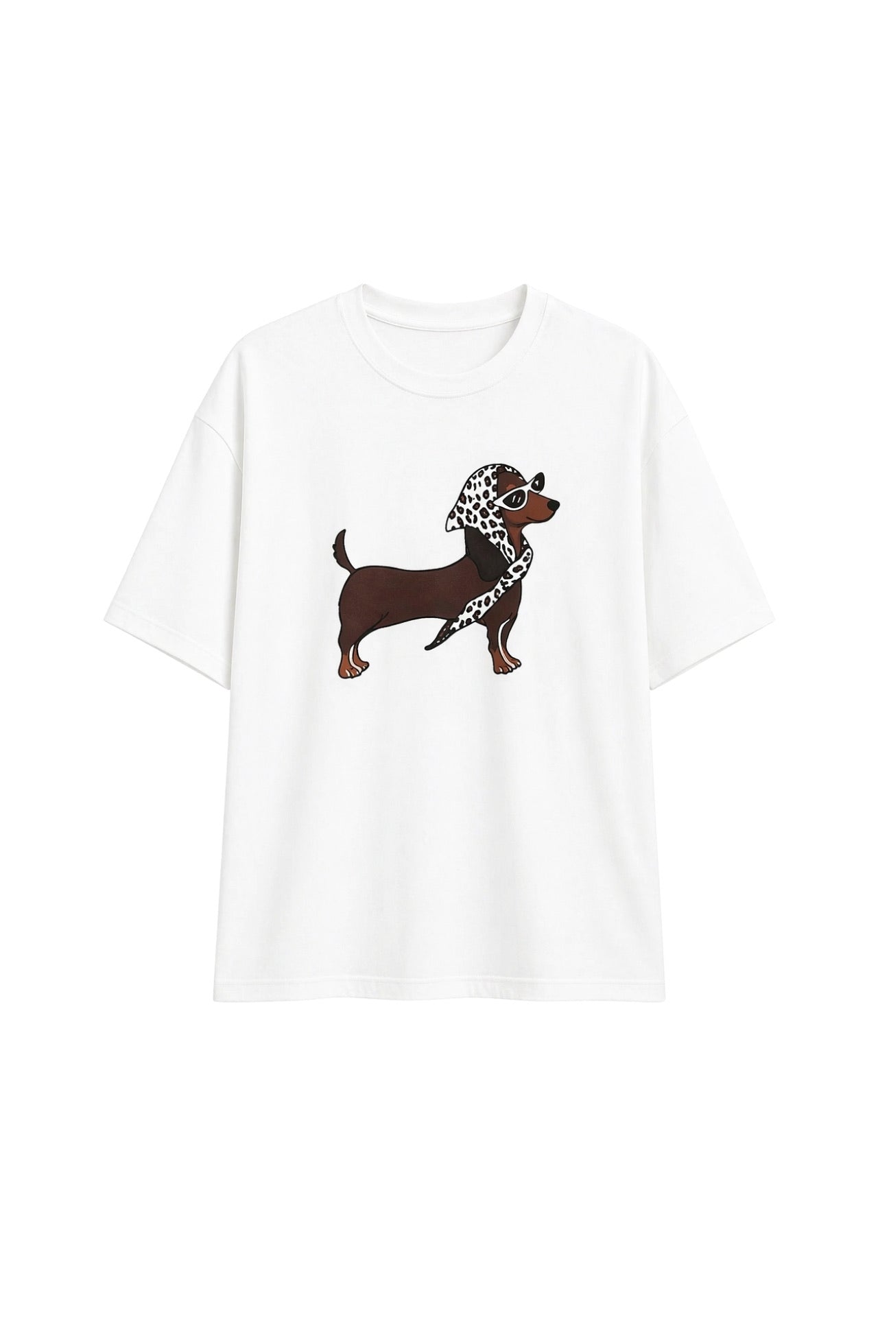 Dog Print White T-Shirt
