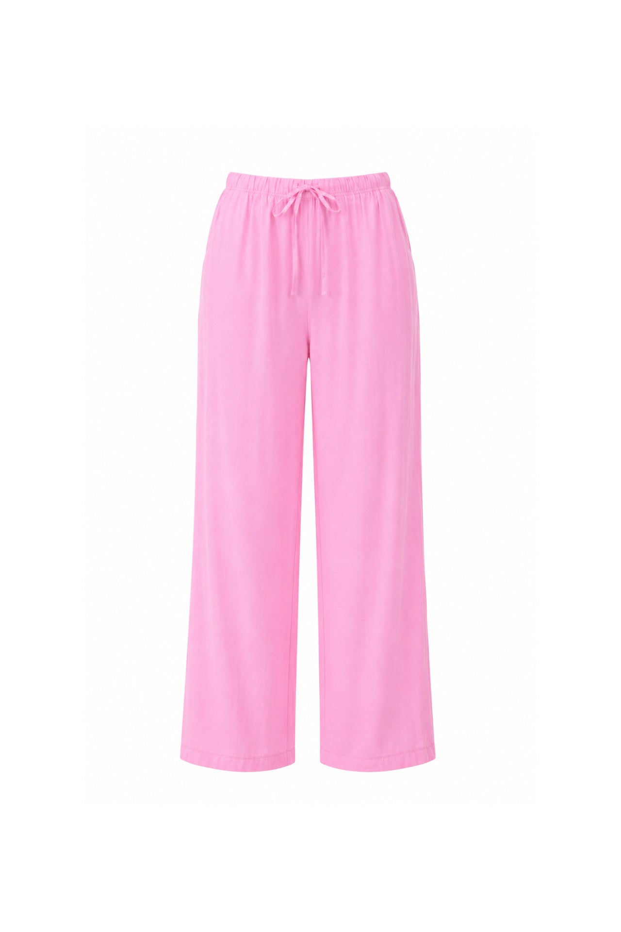 Waist Elastic Detail Pink Modal Trousers
