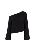 Off Shoulder Thin Black Knitwear Blouse