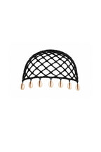 Knit Pattern Accessory Detail Black Knit Cap