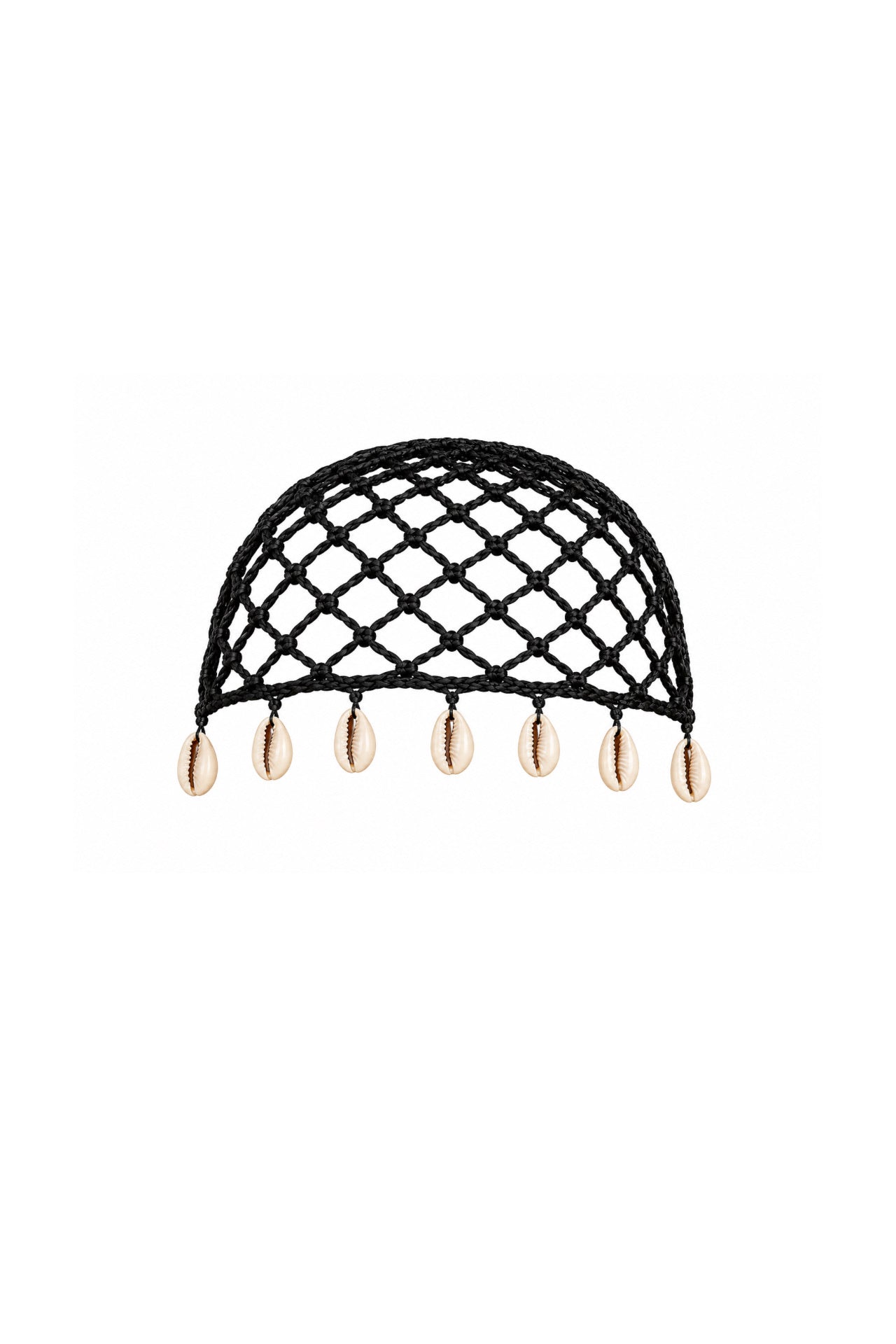 Knit Pattern Accessory Detail Black Knit Cap