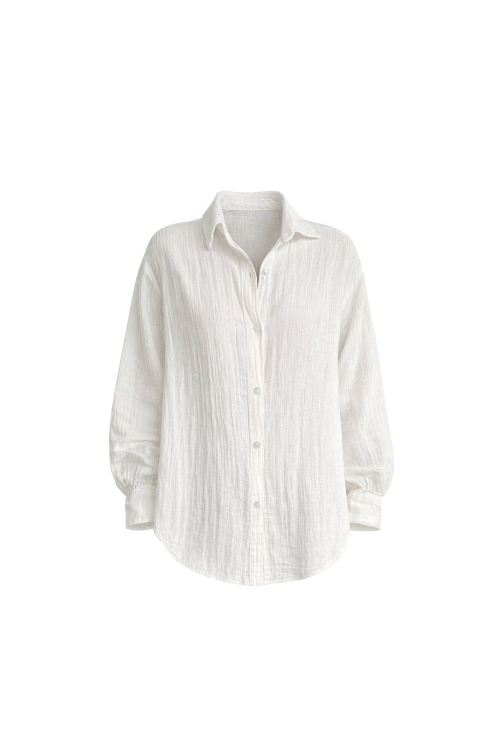 Textured White Oversize Shirt