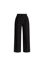 Button Detail Basic Black Palazzo Pants