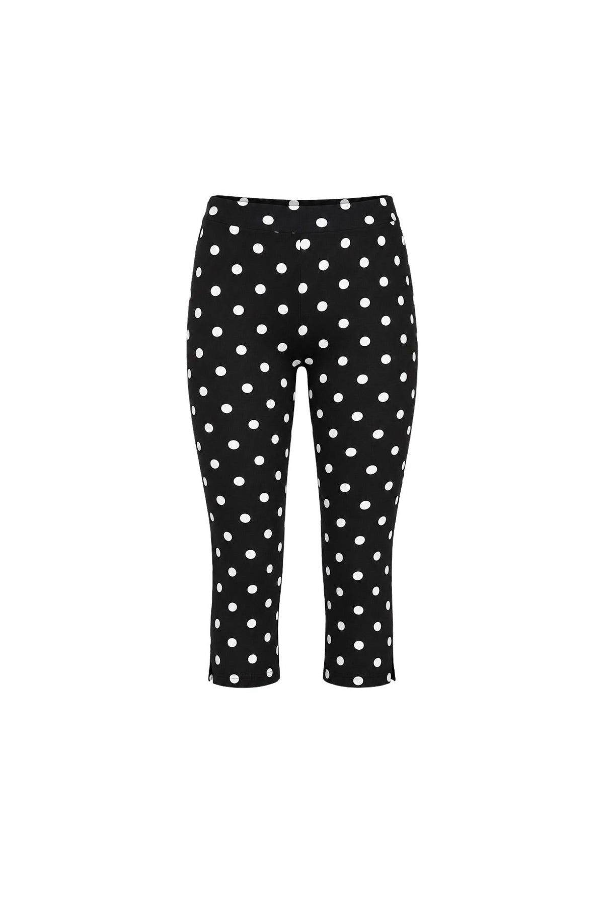Puantiye Pattern Black Kapri Trousers