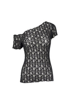 Off Shoulder Black Guipure Blouse