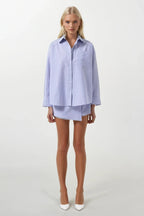 Wrap Detail Navy Shirt