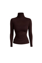 Turtleneck Brown Transparent Blouse