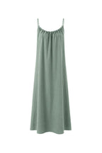 Back Lace Strap Khaki Maxi Dress