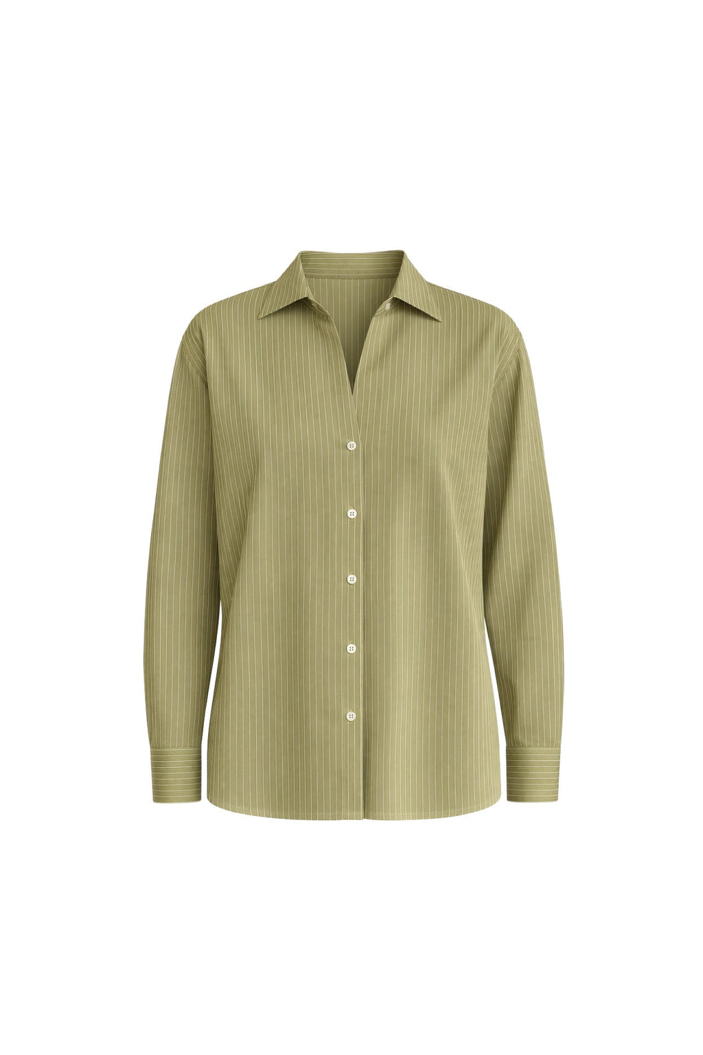 Striped Khaki Oversize Shirt