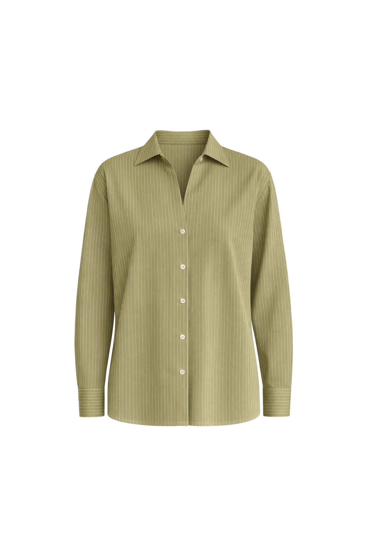 Striped Khaki Oversize Shirt