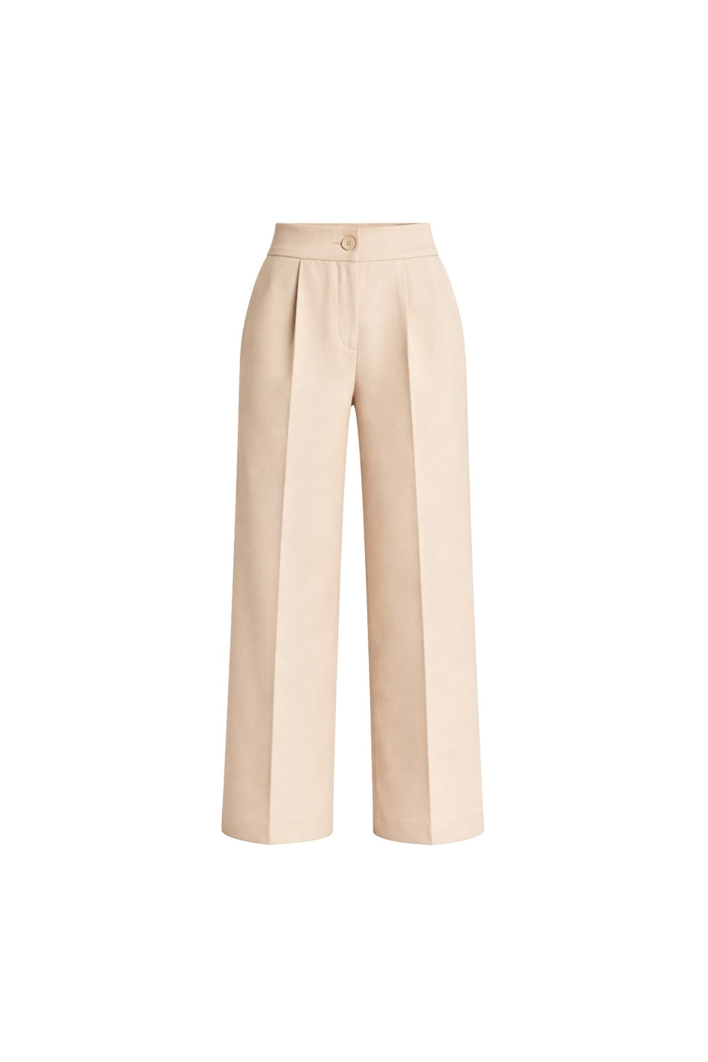 Button Detail Basic Stone Palazzo Pants