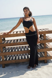 Black Swimsuit with Ring Detail Buckle