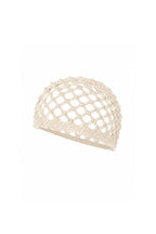 Ecru Knitted Cap with Pearl Detail