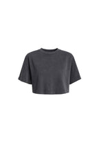 Washed Effect Black Crop T-Shirt