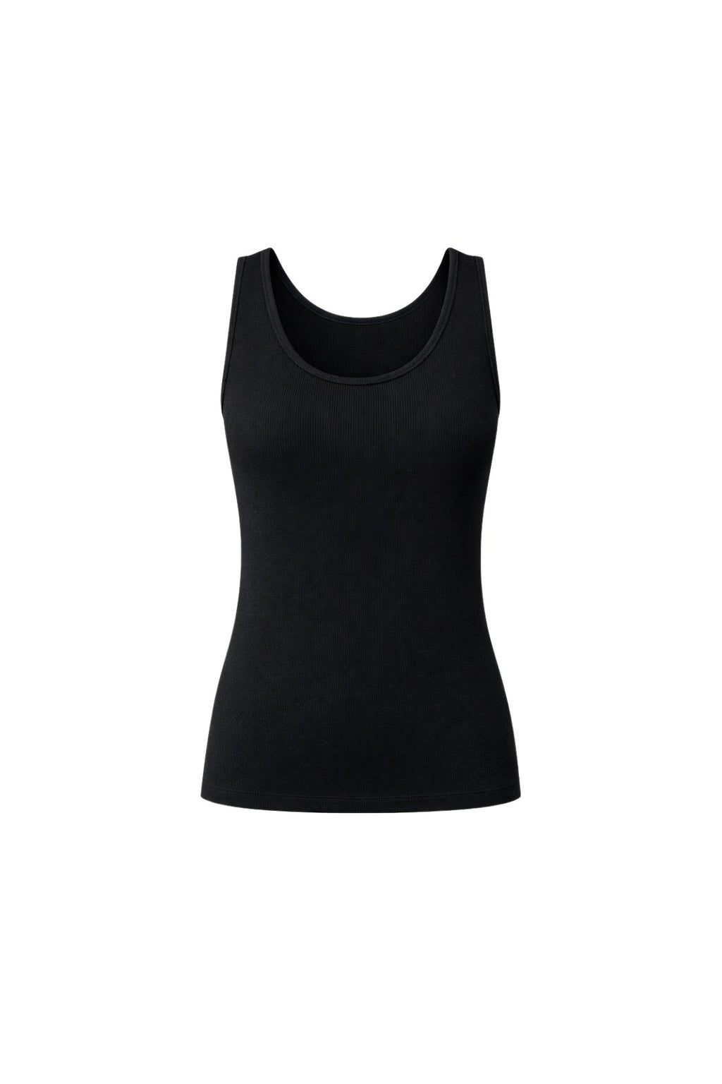 Oval Neck Basic Black Knit Top