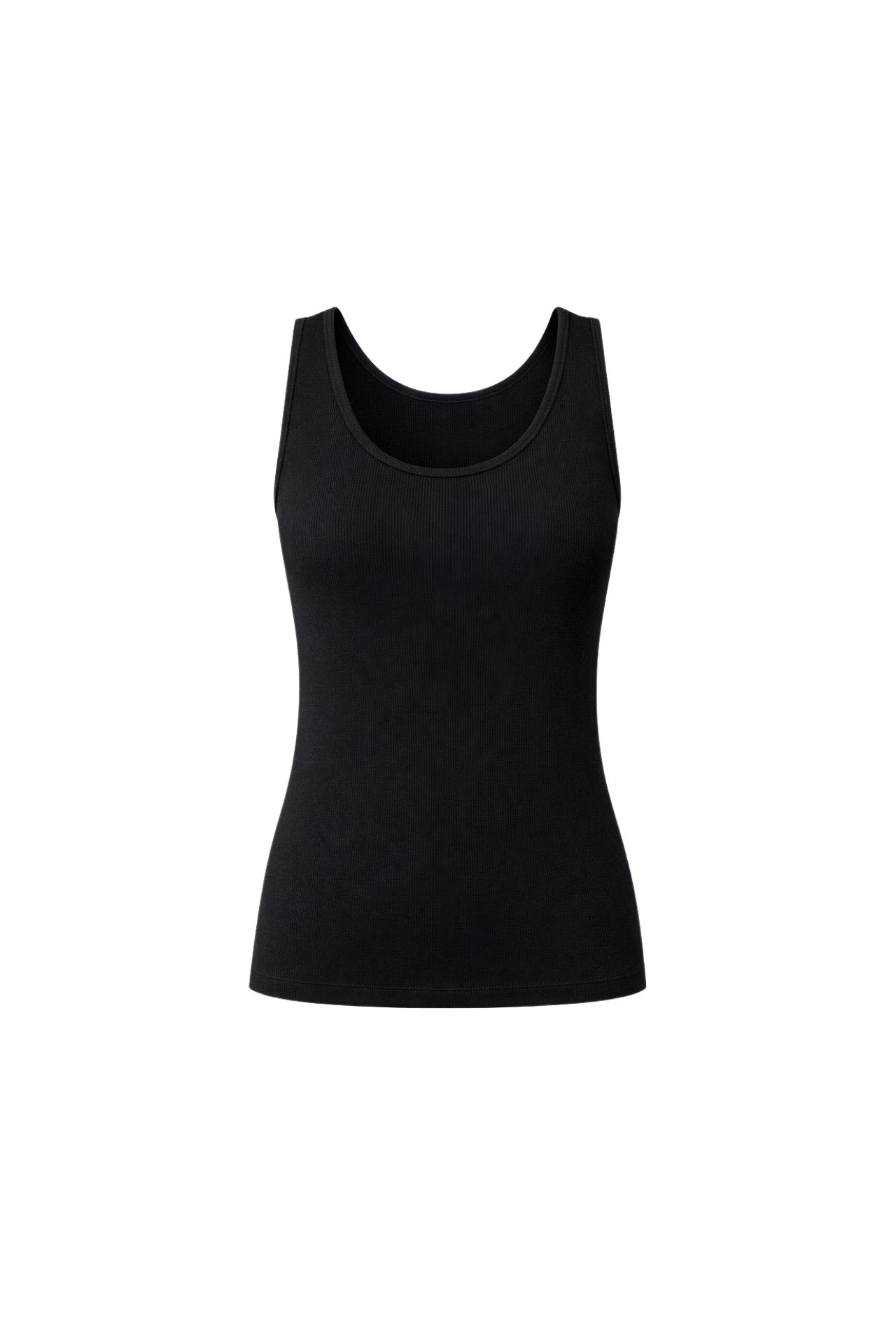 Oval Neck Basic Black Knit Top