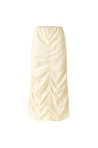 Ruched Detay Beige Maxi Skirt