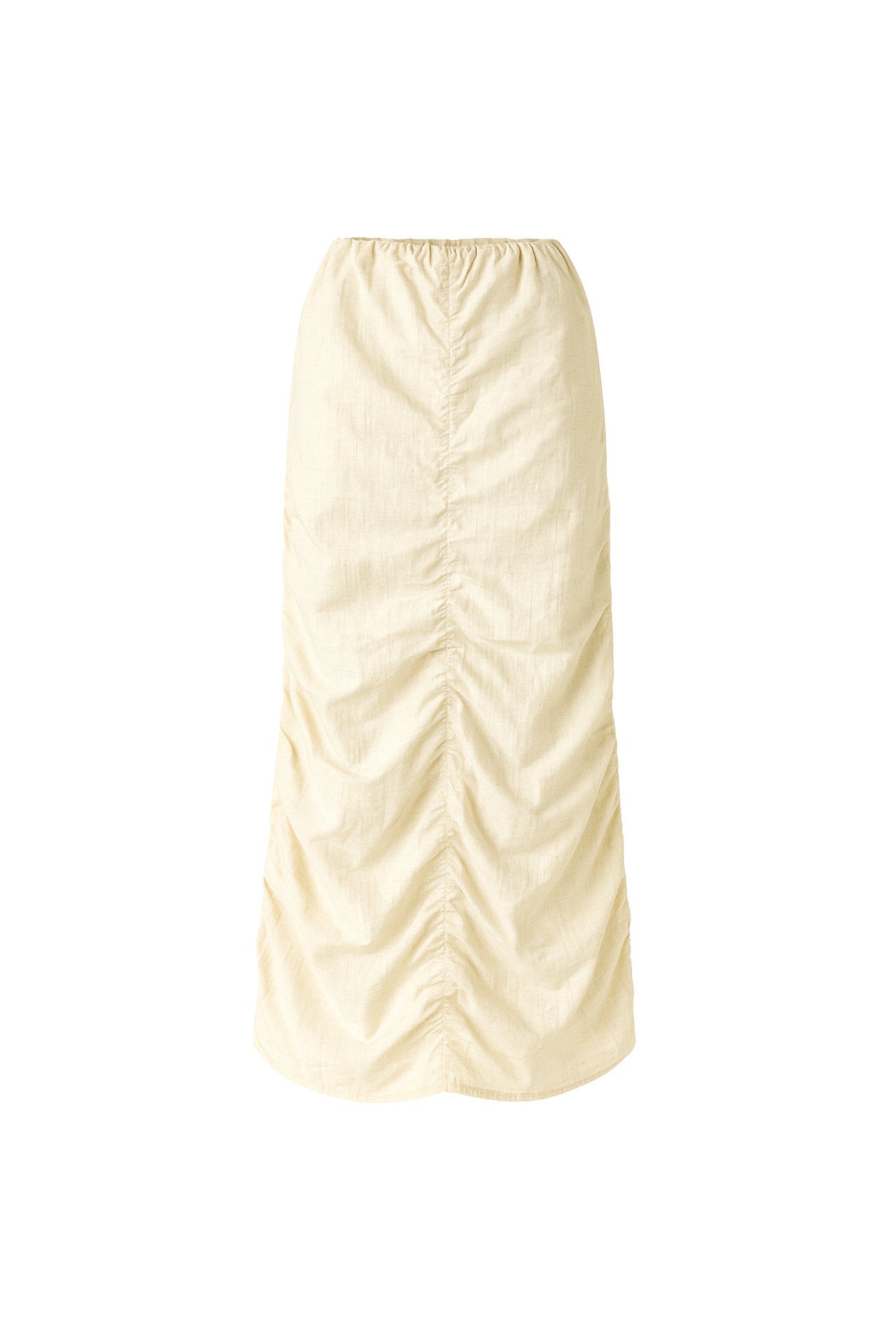 Ruched Detay Beige Maxi Skirt
