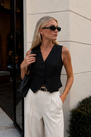 Striped Dark Gray Vest