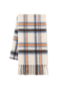 Soft Textured Plaid White-Blue Pattern Scarf