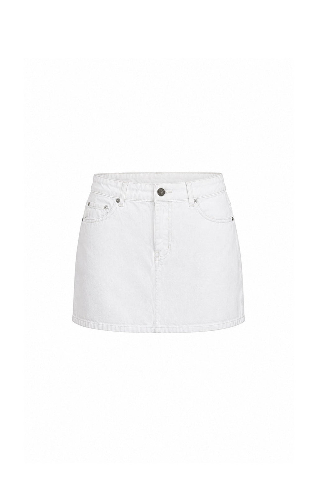 Basic Mini White Denim Skirt
