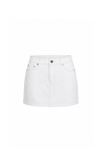 Basic Mini White Denim Skirt