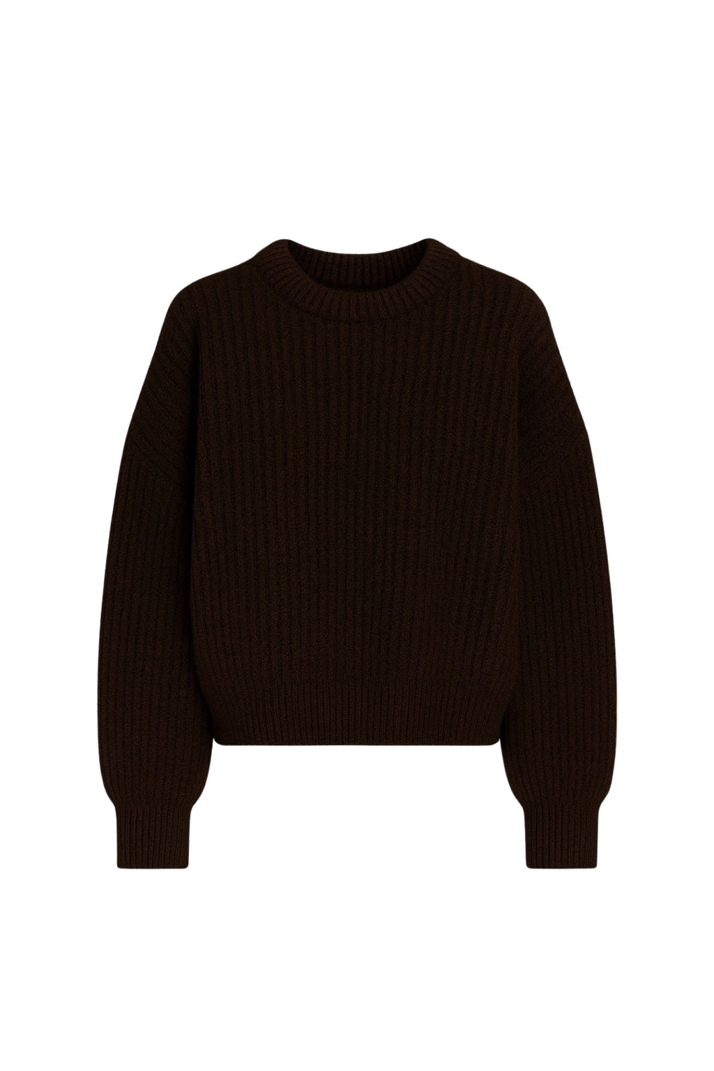 Knit Detail Basic Brown Knit Sweater