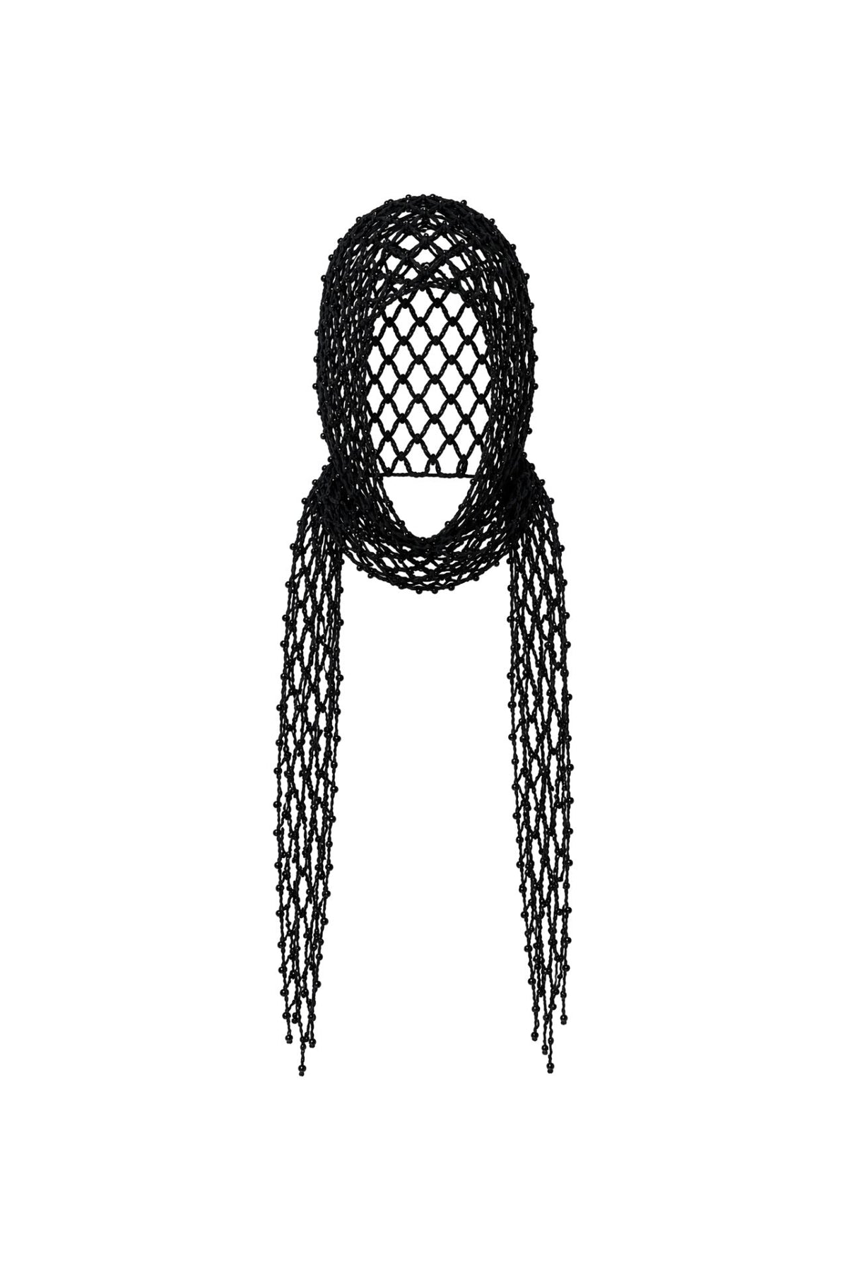 Black Hair Accessory with Pearl Detail and Tie