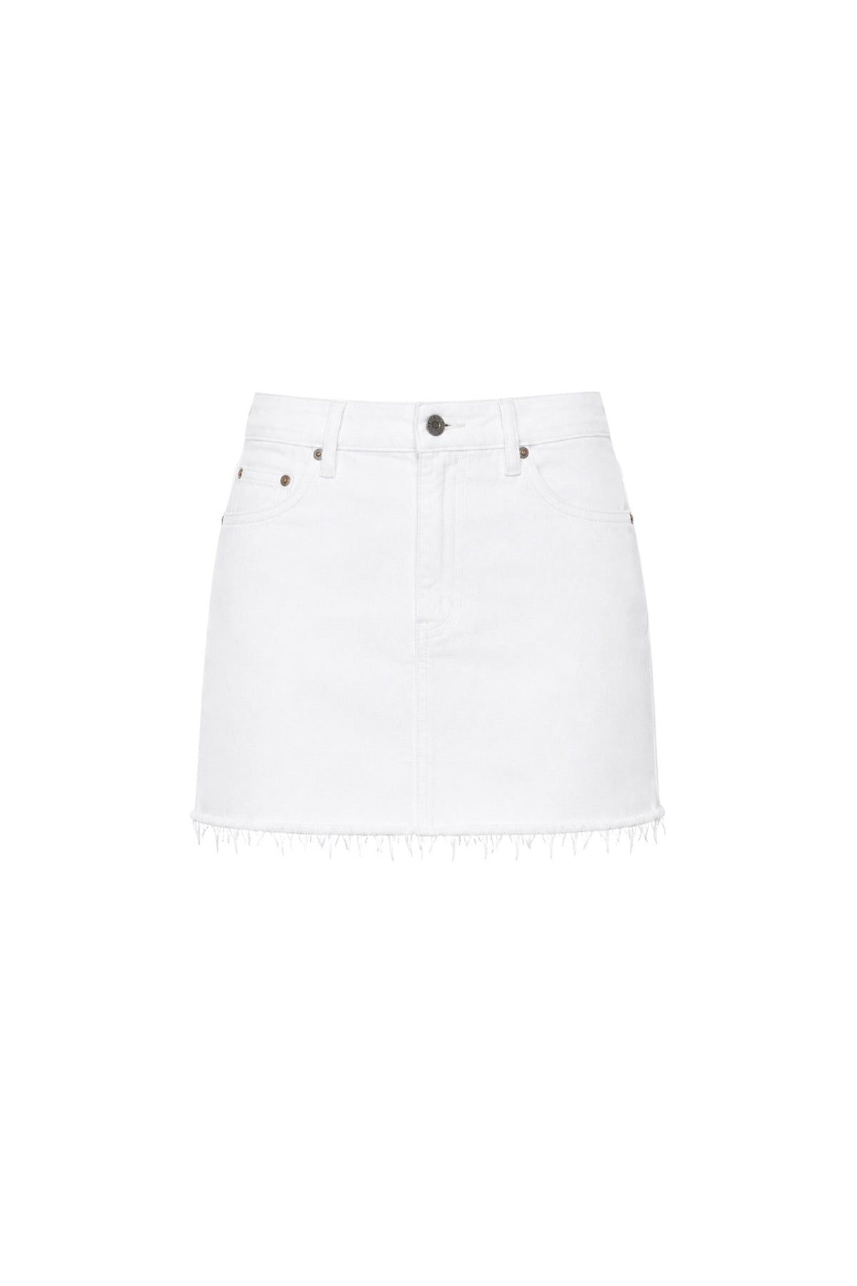 Basic Mini White Denim Skirt