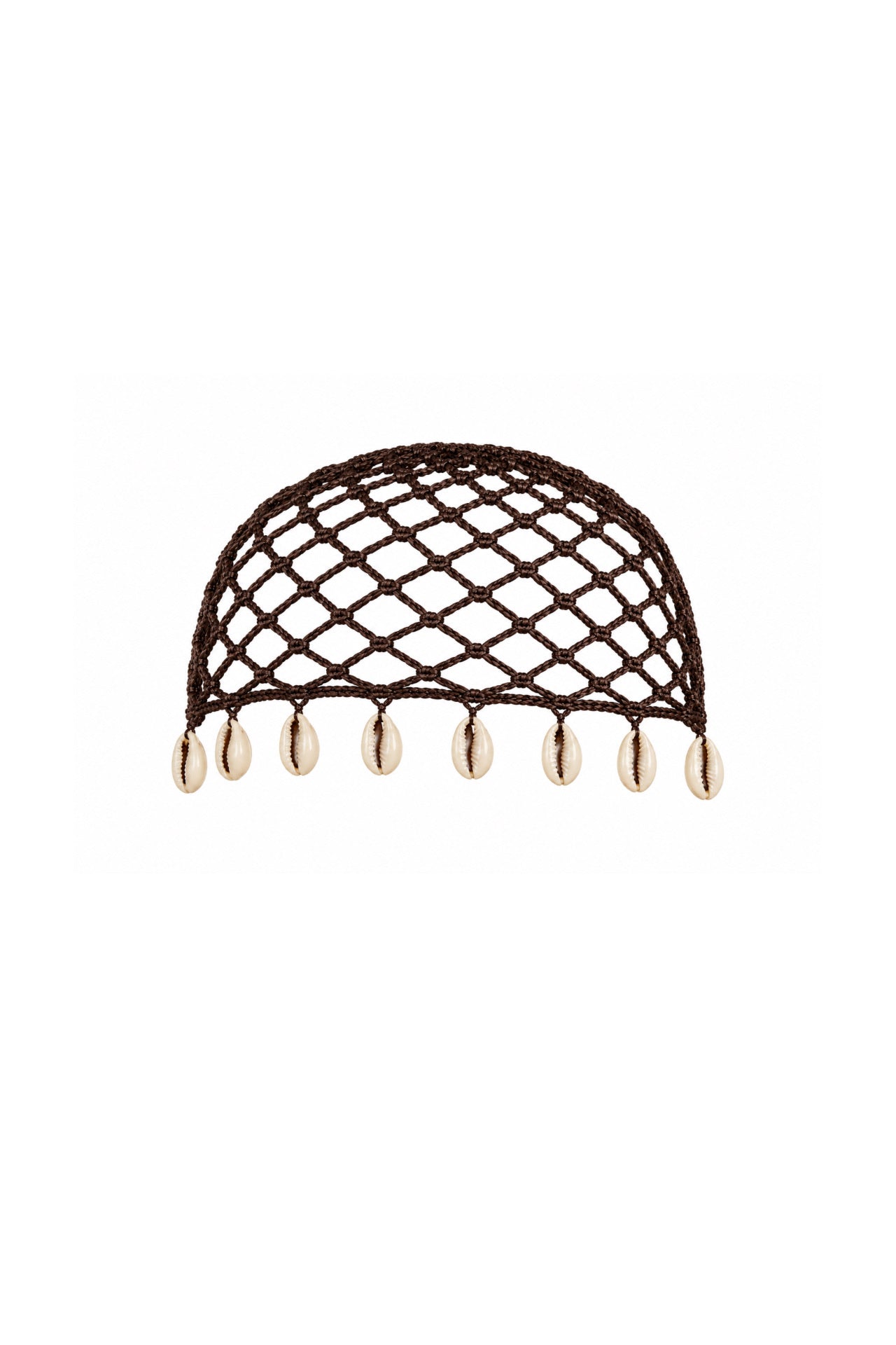 Knit Pattern Accessory Detail Brown Knit Cap