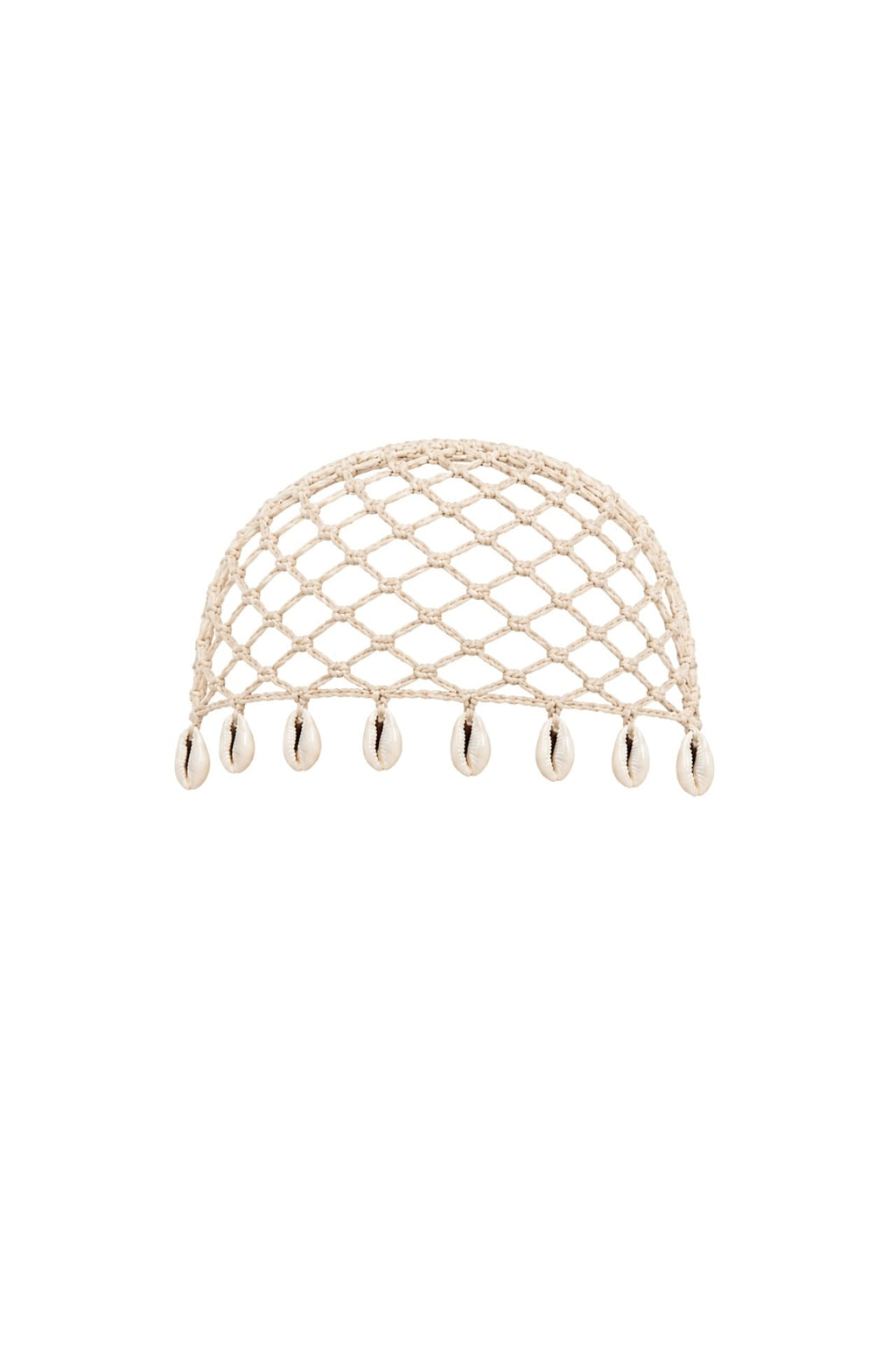 Knit Pattern Accessory Detail Ecru Knit Cap