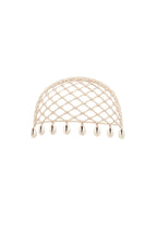 Knit Pattern Accessory Detail Ecru Knit Cap
