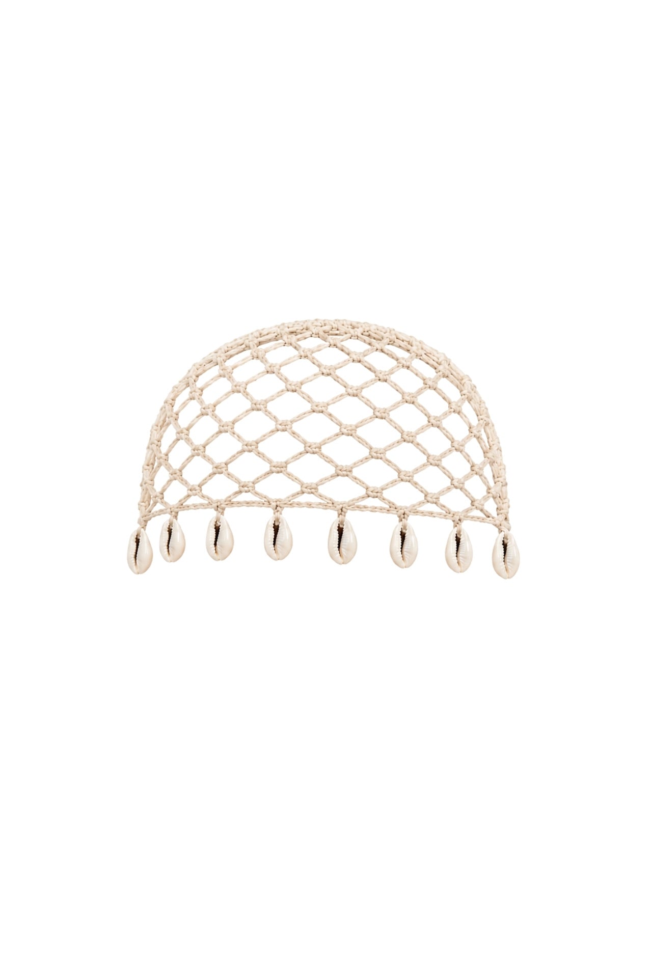Knit Pattern Accessory Detail Ecru Knit Cap