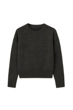Reverse-Stitched Crew Neck Anthracite Sweater