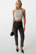 Waisttsiz Low Waist Gray Jeans
