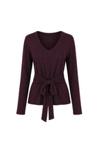 Tie Detail Thin Brown Knitwear Blouse