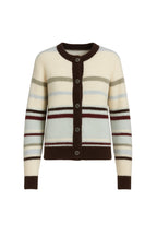 Striped Plush Buttoned Colorful Cardigan
