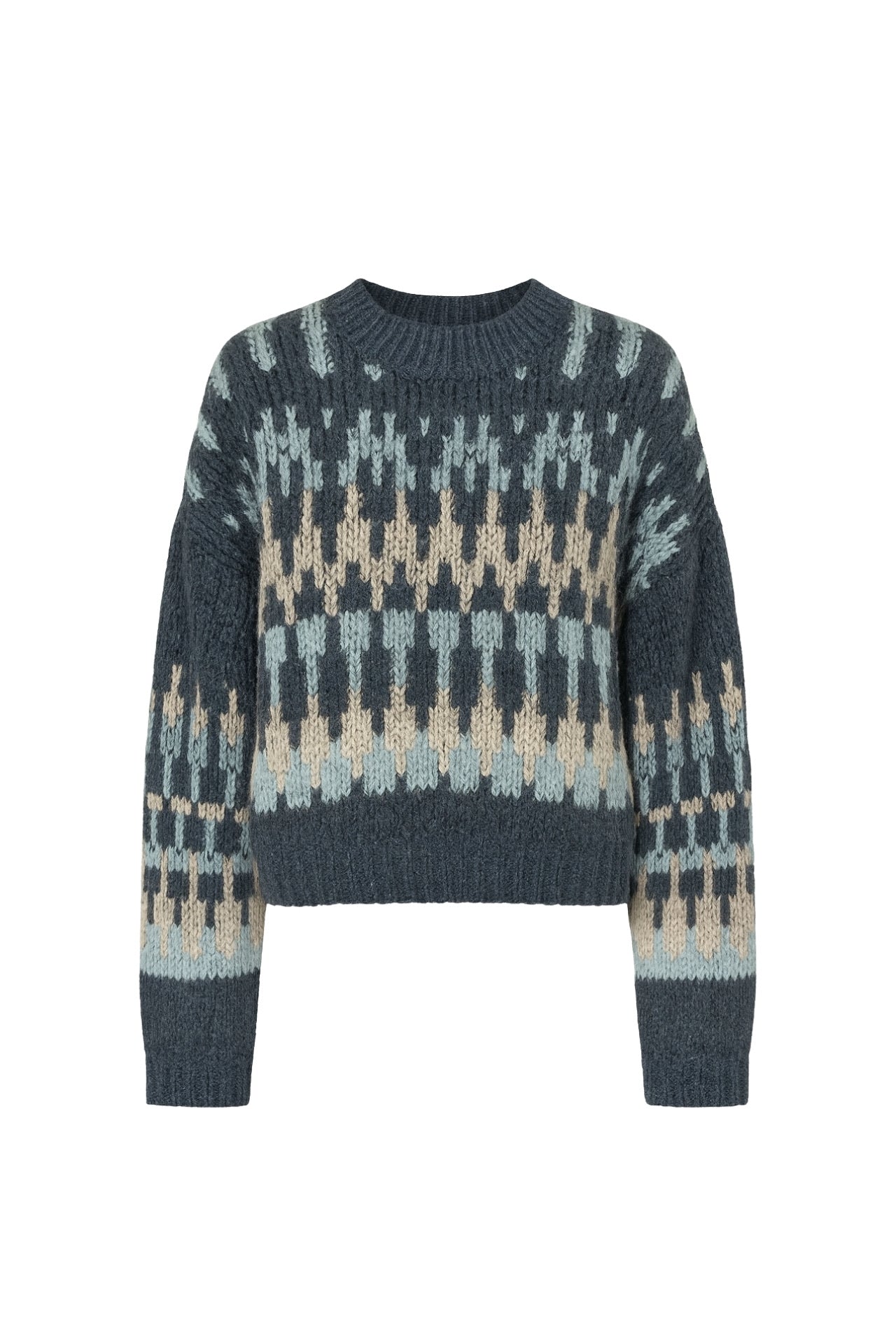 Patterned Colorful Knit Sweater