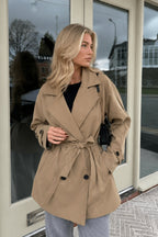 Sash Detail Basic Beige Trench Coat