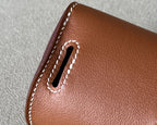 Handmade Swift Leather Crossbody Bag with Mini Pouch – Gold Brown