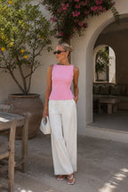 Sırt Bow Detail Pink Blouse