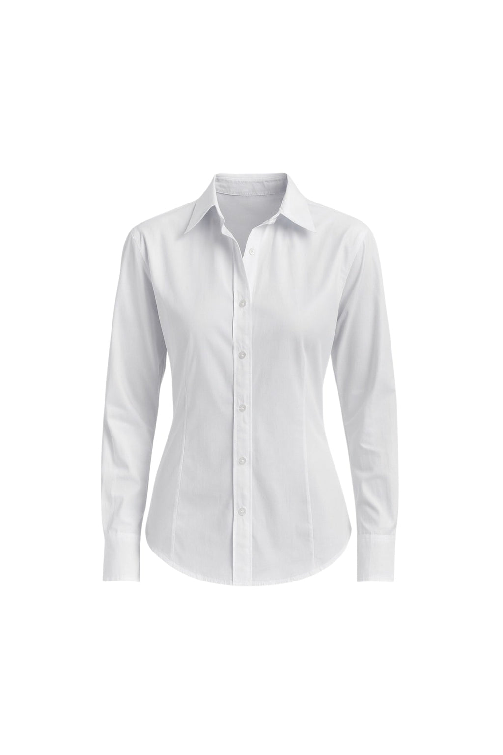 Fitted Waist Basic White Shirt