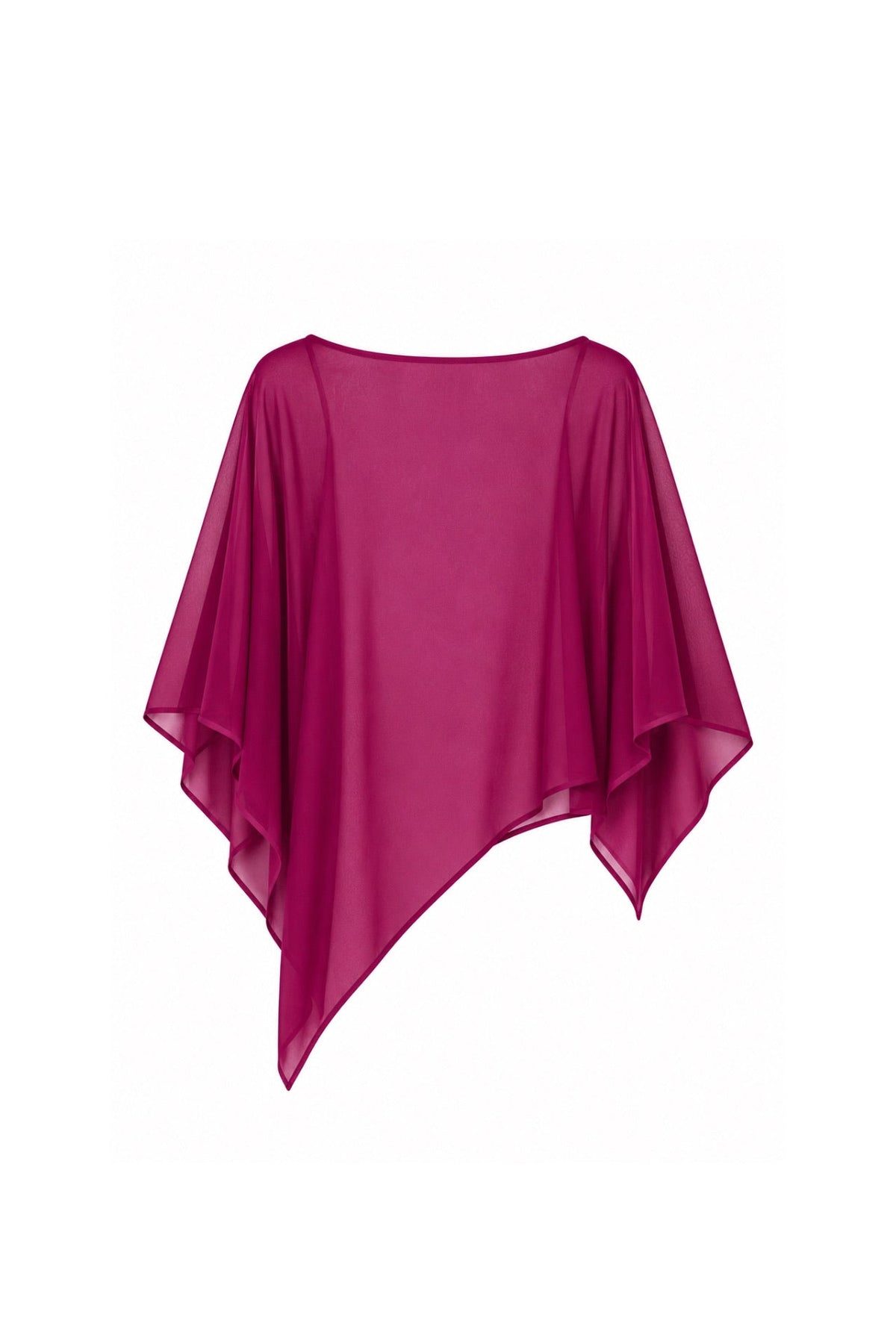 Boat Neck Asymmetrical Transparent Plum Blouse