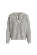 Button Detail Basic Gray Knit Sweater