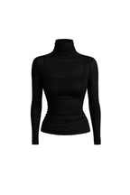 Turtleneck Black Transparent Blouse
